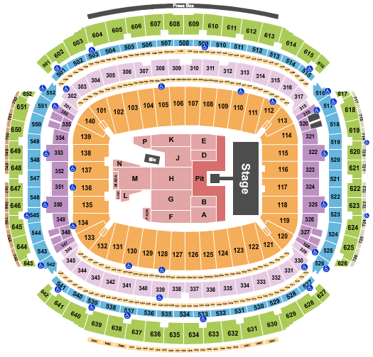 Houston Stadium AC/DC Seating Chart